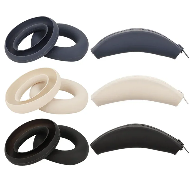 Headphone Headband Head Beam Ear Pads Silicone Cover for Anker Space Q45 Headset Headband Protectors with Zipper Cover