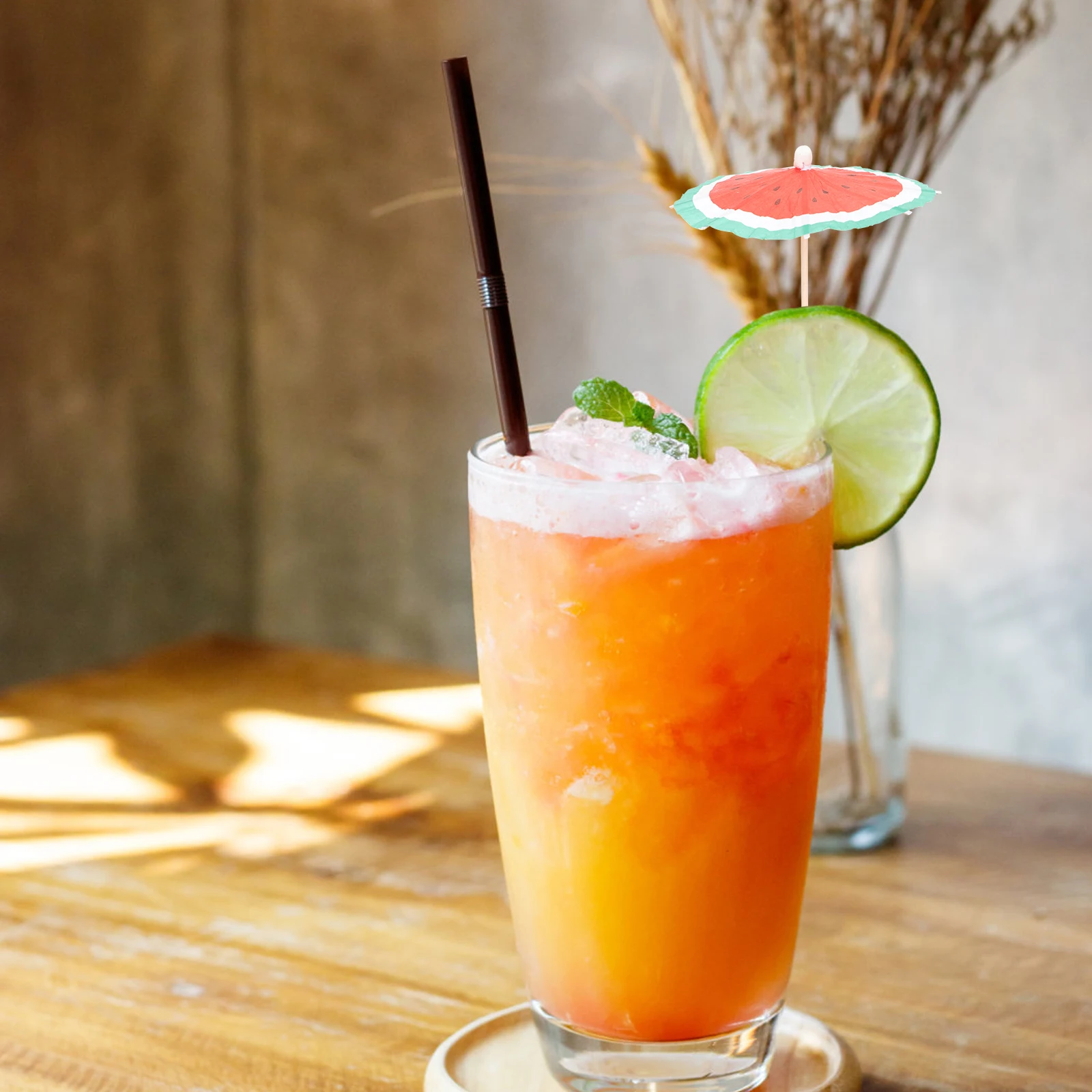 

100 pcs Umbrella Shaped Fruit Picks Wooden Safe for Drinks Food Cocktail Party Decorations Appetizer Restaurant Tools