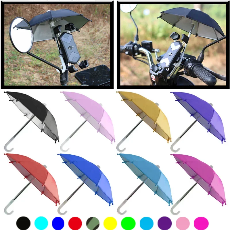 

Motorcycle Phone Holder Mini Sunshade Umbrella Creative Practical Outdoor Waterproof Mini Alloy Mobile Sun Shade Moto Equipments