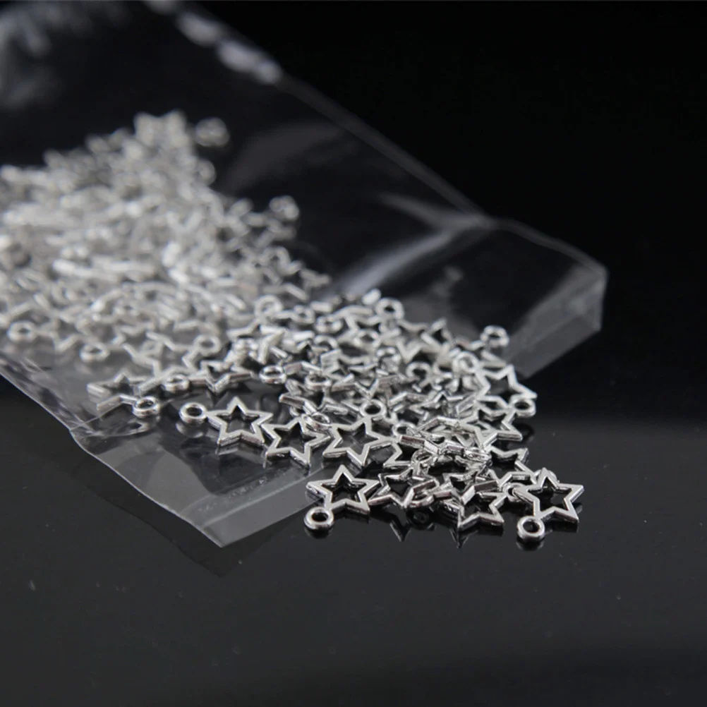 

100Pcs Alloy Pendant Charms DIY Jewelry Making Pentagram Shape Silver Stylish Unique Design Alloy Pendant Charm