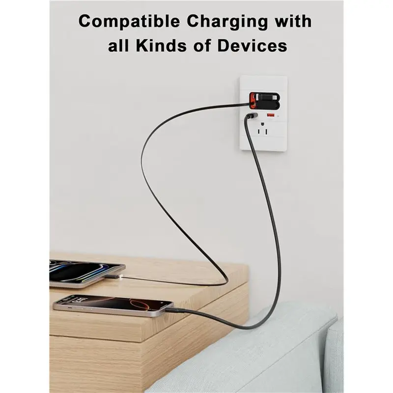 A76I-5X USB C Wall Outlet With Gan PD20W USB-C&USB-A&Retractable USB C/For Apple Interface,Tamper-Resistant,15A 125V