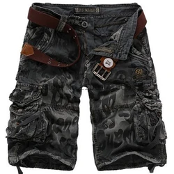 Aliexpres Camuflagem Masculina Calções de Carga, Múltiplos Bolsos, Alta Qualidade, Nova Calça Solta, Sem Cinto, Moda