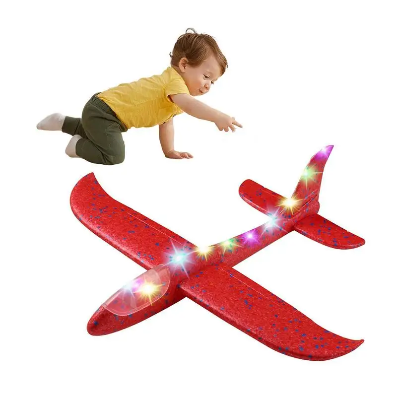 

Kids DIY Airplane Model Hand Throw Flying Glider Plane Foam Fillers Aeroplane Led Flashing Aircraft Toys For Children Gift