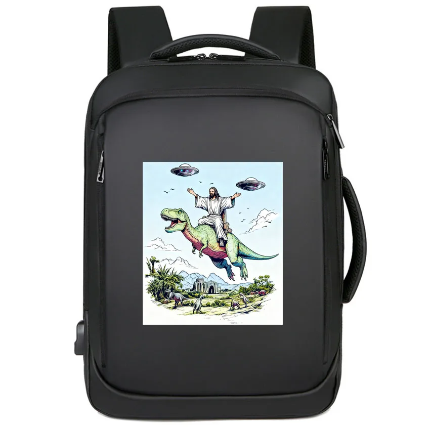 

Модный рюкзак с принтом динозавра из мультфильма, женский водонепроницаемый женский и мужской школьный рюкзак для ноутбука, милый дорожный крутой рюкзак для девочек