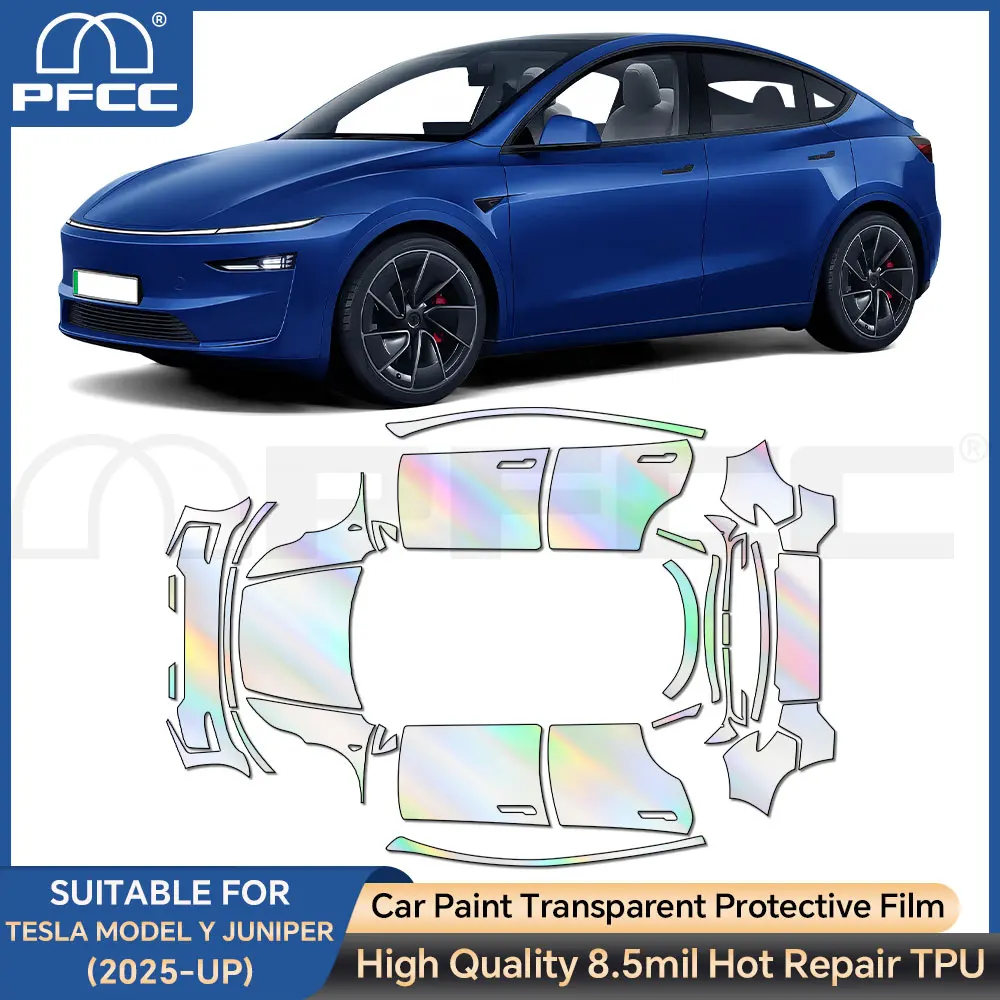 

Для Tesla Model Y Juniper 2025, полностью автомобильная предварительно вырезанная 8,5 мил, матовая защитная краска из ТПУ, комплект прозрачной пленки, наклейка, автонаклейка, аксессуары
