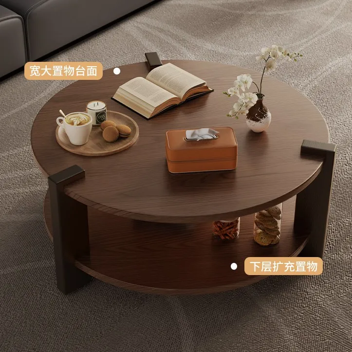 Solid wood round table household sofa bedroom side table Nordic creative small apartment small coffee table tea  side