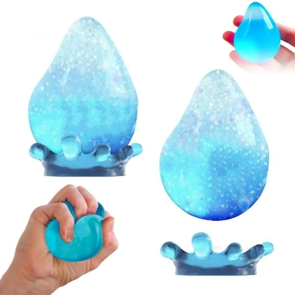 Squeeze Relief Pinch Water Drop Pinching Decompression Toy with Holder Fidget Toys Maltose Slow Rebound Pinch