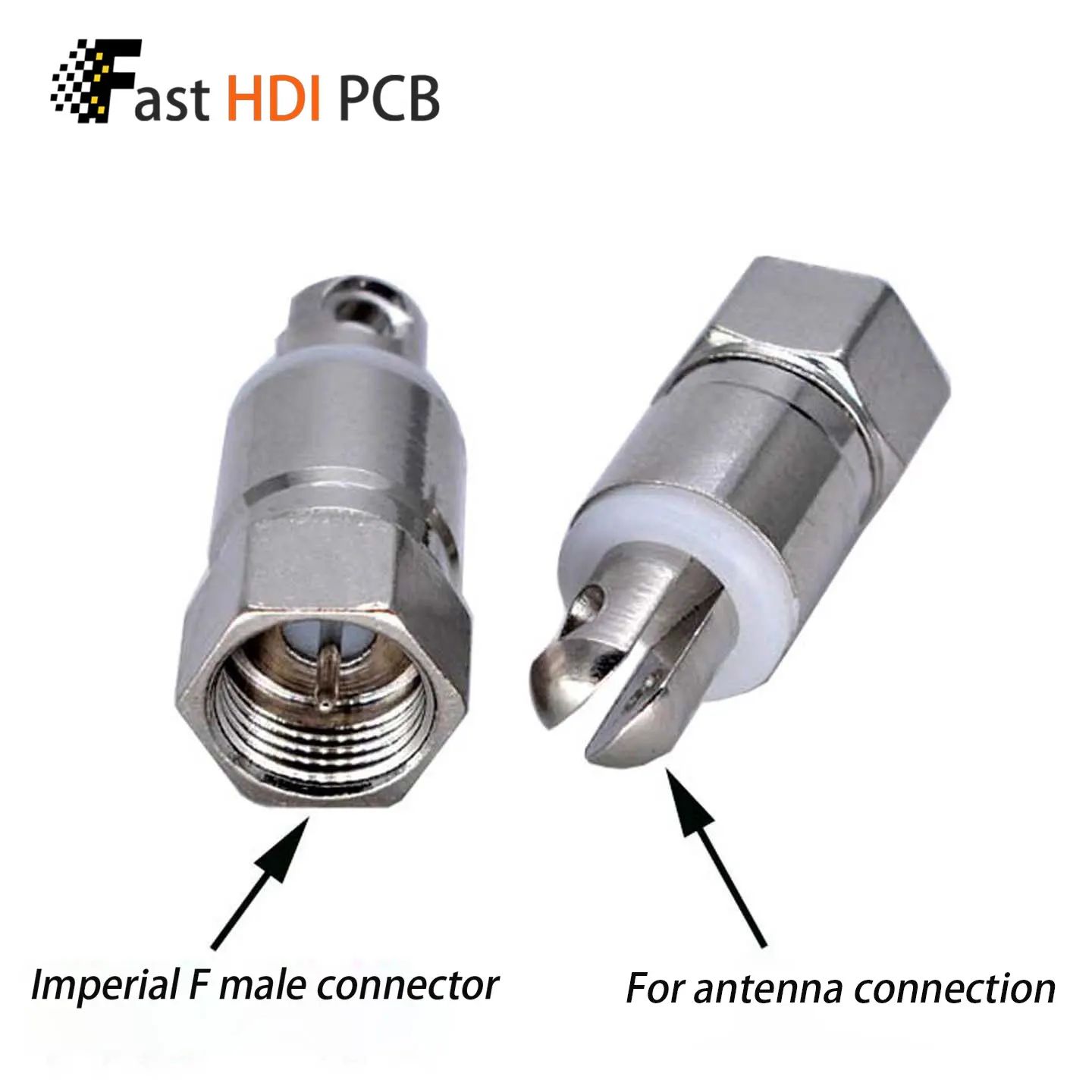F Male Connector with Pin F Type Plug for Telescopic Antenna Rod Antenna Wire Cable TV Set Top Box Radio Receiver Coaxial Copper
