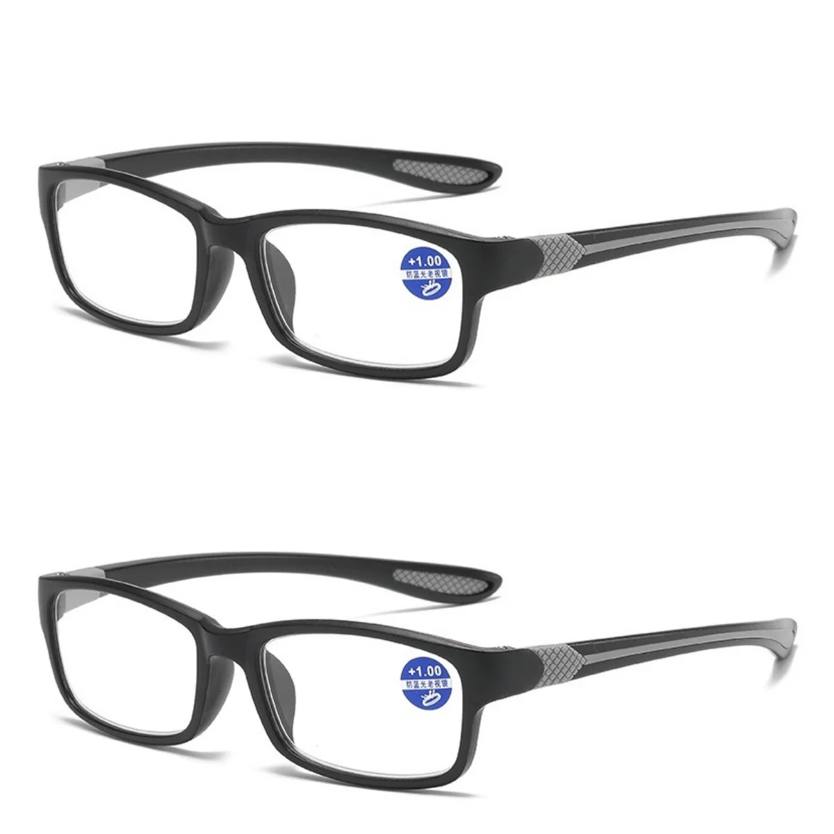 

2pcs Soft Multifocal Progressive Reading Glasses Anti Blue Light Multifocal Elderly Eyewears Men Women's Frame Eyeglasses