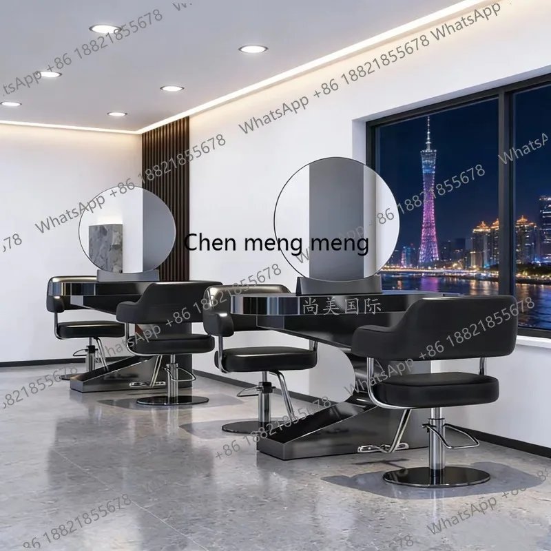 Simple and modern barber shop perm and dye mirror table, special hair salon perm and dye and cut mirror table
