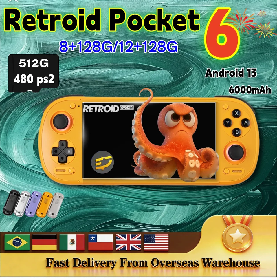Retroid Pocket 6 Handheld Game Console RP6 Android 5.5 Inch 1080P