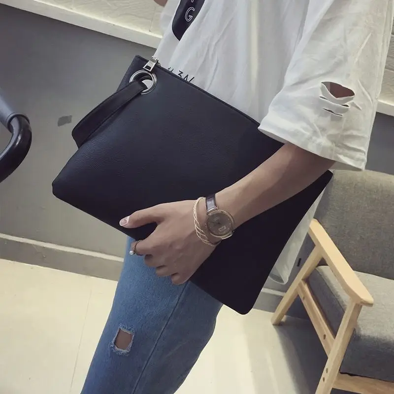 Fashion solid women\'s clutch bag leather women envelope bag clutch pu leather bag female Clutches sac Immediately shipping