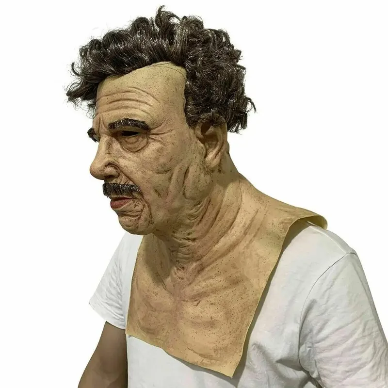 Old Man Mask Halloween Party April Fool’s Day Wrinkle Full for Head Mask Face Mask Party Supplies Thriller Cosplay Prop