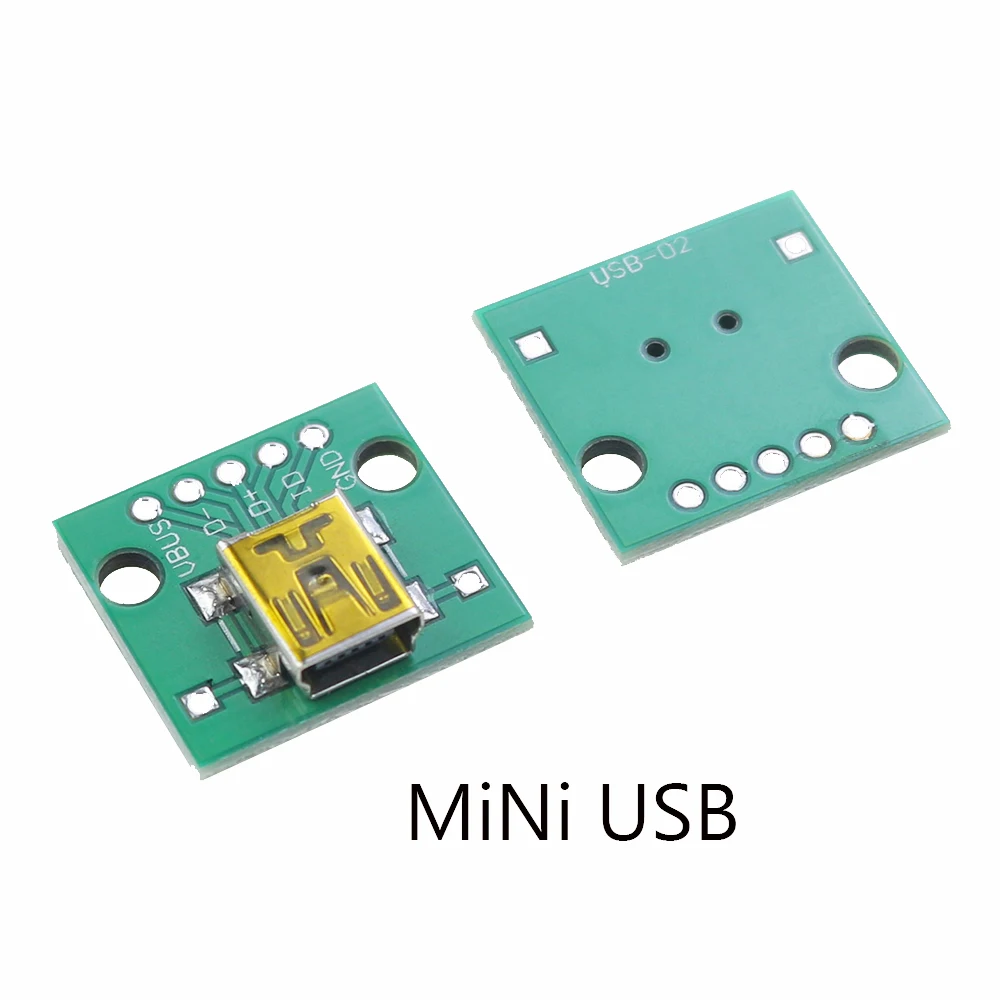 1pcs Micro Mini USB USB A Male USB 2.0 3.0 A Female USB B Connector Interface to 2.54mm DIP PCB Converter Adapter Breakout Board