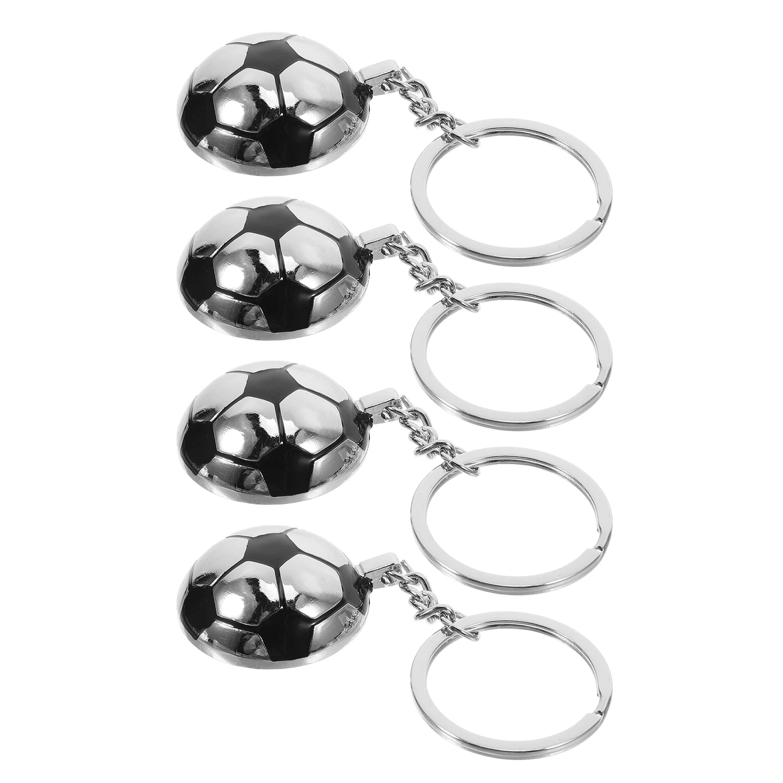

4 Pcs Football Keychain Hanging Bag Pendant Compact Pocket Metal Pendants Soccer Sport