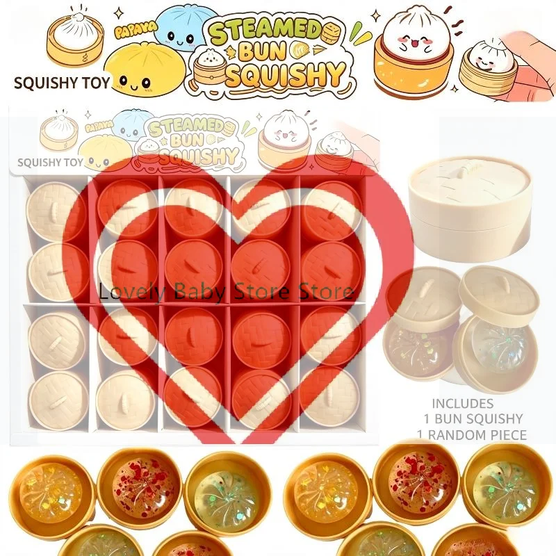 【BS】1PC Cute Mini Steamed Crystal Bun Stress-relief Squeeze Toy Slow Rebound Desk Decoration Birthday Gifts