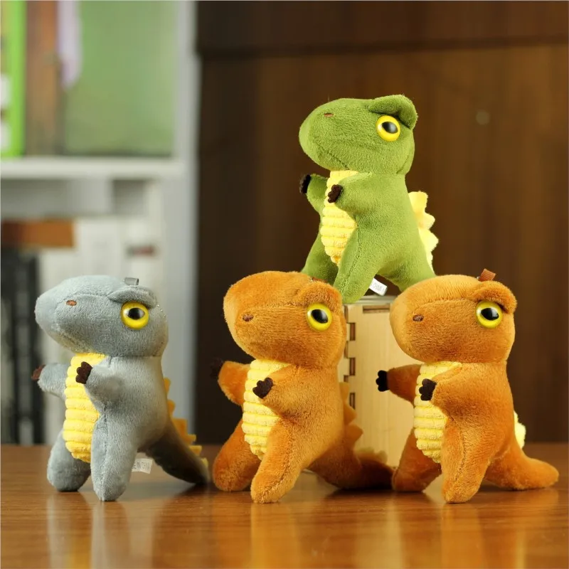 

12cm Mini Dinosaur Plush Toys Keychains Bag Pendant Key Chain Cute Tyrannosaurus Doll For Children Birthday Christmas Gifts Toys