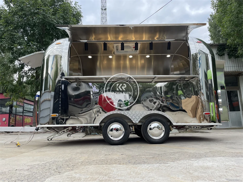 Customized Food Trailer Airstream Fully Catering Equipment Snack Coffee Kiosk Mobile Kitchen Fast Food Truck Cart For Sale