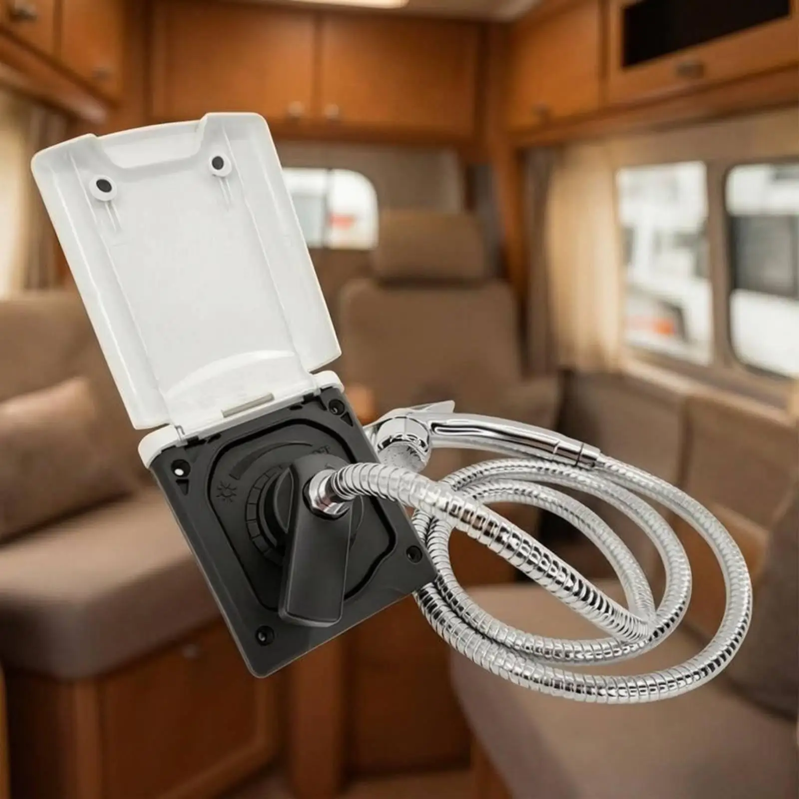 Engineering Plastic Shower Fixture Wall Mounted Leak Resistant Shower Hose Hand Spray for RV Boat Bath Area