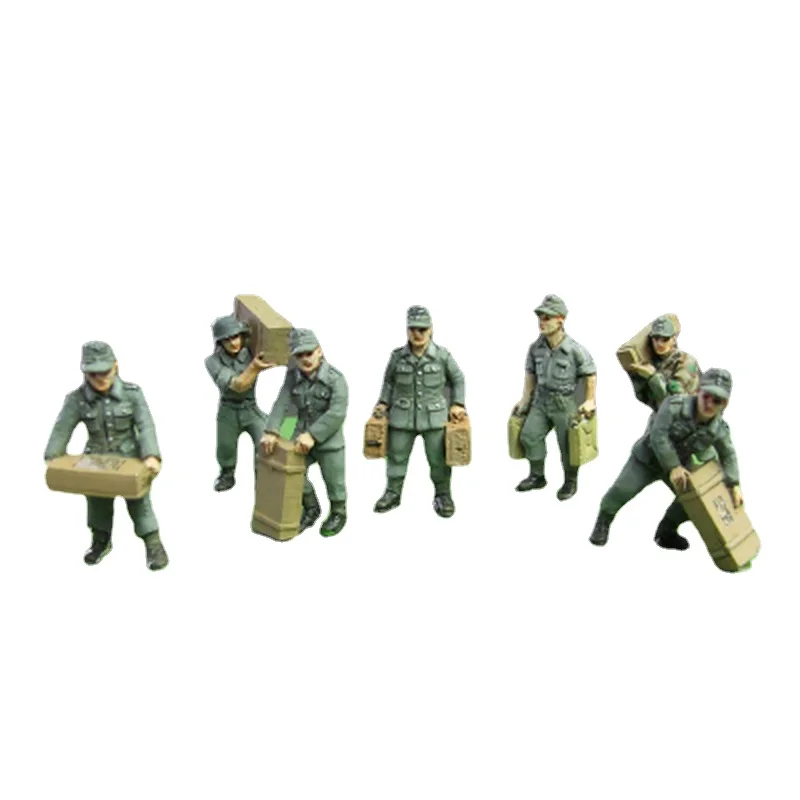 1/72 Resin Soldier Die-Cast Model Kit s Loading Boxes 7 Person Unassembled Uncolored Free Shipping