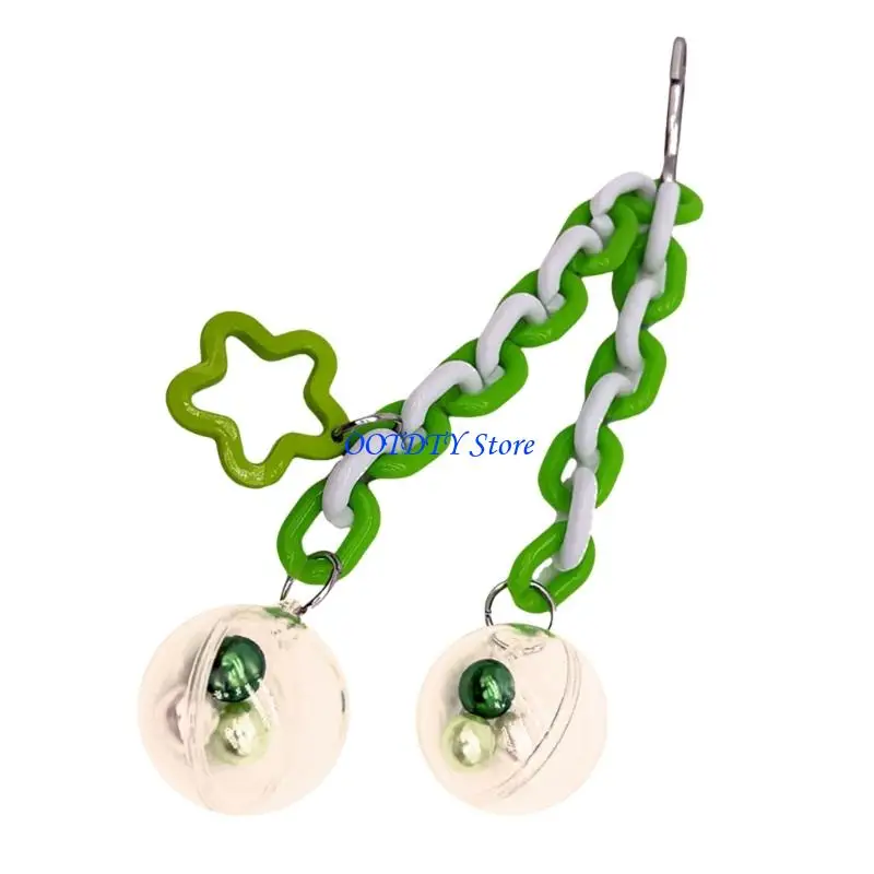 367A Colorful Chewable Hanging Ball Bird Chew Toy With Transparent Ball For Parrots Birds Cage Entertainment And Exercise