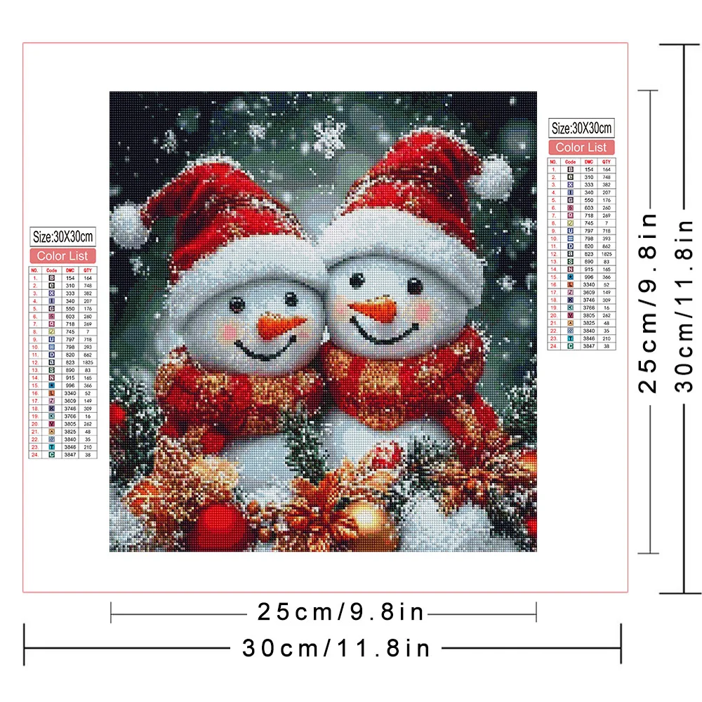 AZQSD Diamond Mosaic New Kit Snowman Cartoon Home Bedroom Artwork Diamond Painting New Collection Christman Winter