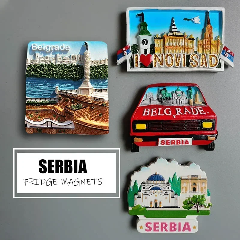 Serbia fridge magnets Belgrade tourism memorial crafts painted magnet refrigerator magnets