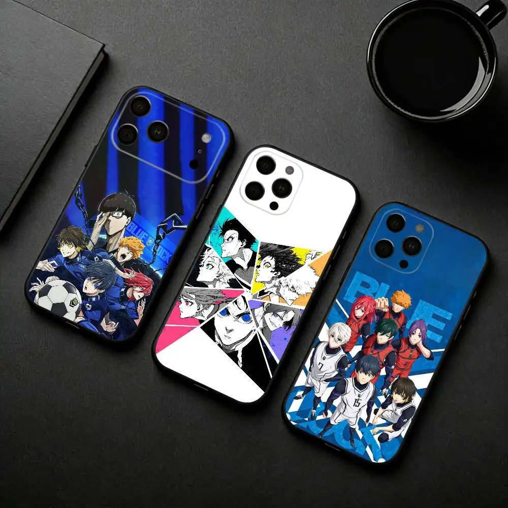 

Manga B-Blue L-Lock-K Phone Case For iPhone 17pro, 16,15,14,13,12,11 X XR Plus,Others Soft Black Cover
