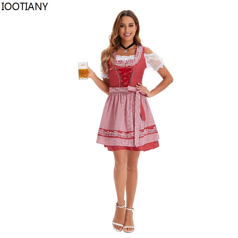 

New Adult Ladies German Traditional Oktoberfest Costume Bavarian Beer Girl Maid Cosplay Costumes Carnival Holiday Party Dresses