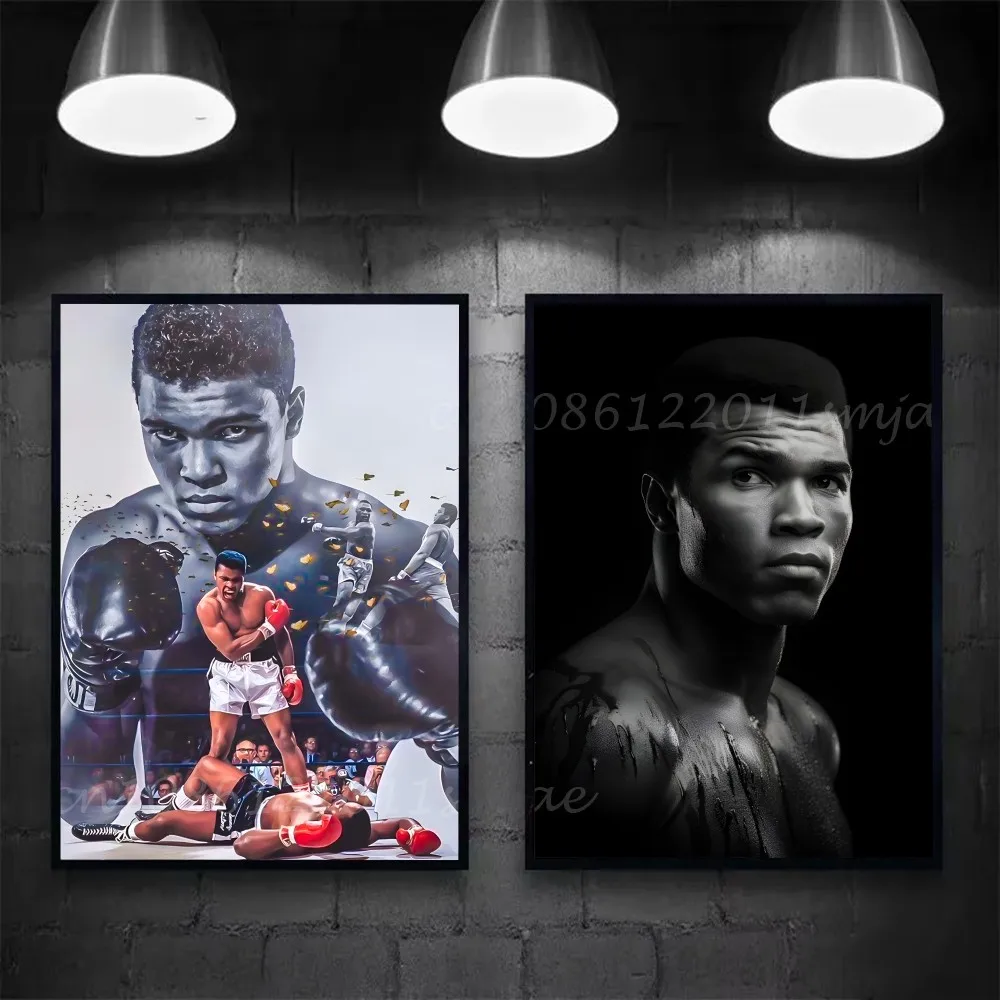 1 قطعة الملاكم M-محمد علي المشارك ذاتية اللصق الفن ورق مقاوم للماء ملصق مقهى بار غرفة جدار ديكور