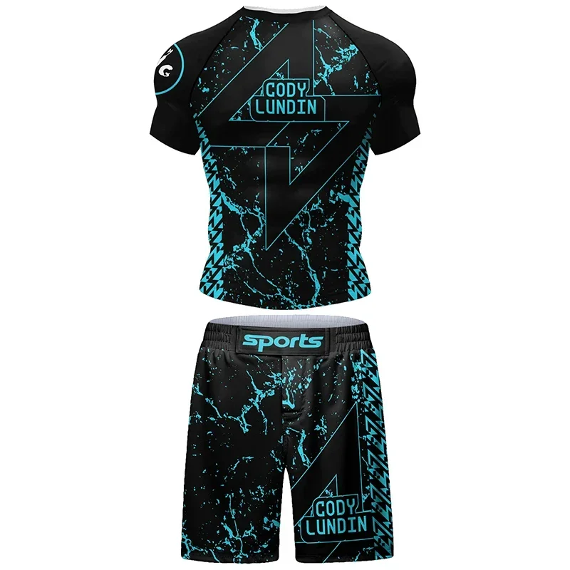 Abbigliamento da palestra Uomo Tuta da boxe MMA BJJ Muay Thai Jiu Jitsu Compressione Tuta sportiva Allenamento Fitness Corsa Abbigliamento sportivo