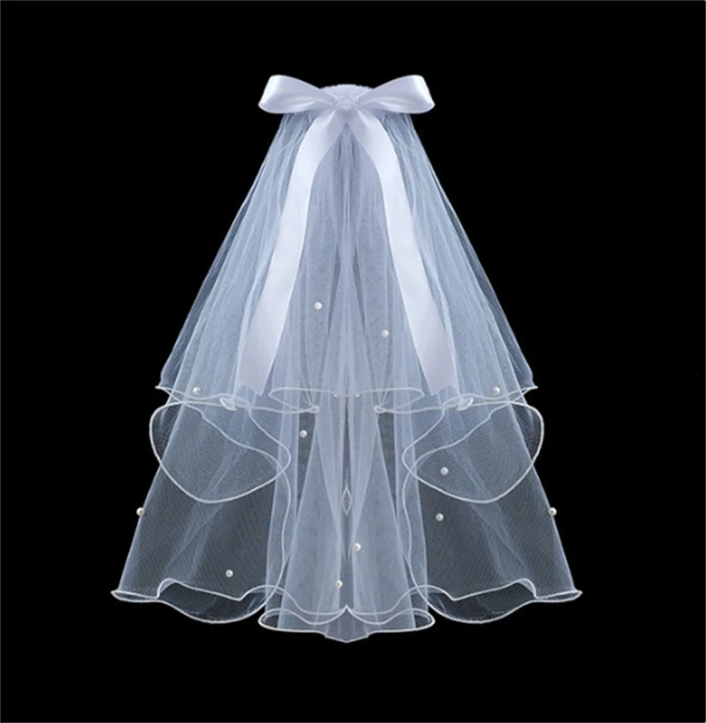 Princess Wedding Veil 2024 Tulle Ruffles Elbow Length For Bride Wedding Vestido De Noiva Custom Color White