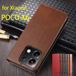 Leather Case for Xiaomi POCOPHONE POCO X6 (5G) Flip Case Card Holder Holster Magnetic Attraction Cover Wallet Case Fundas Coque