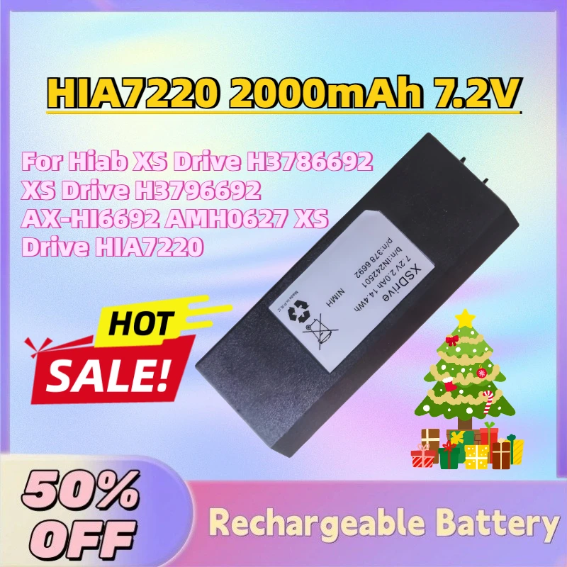 

High-Quality HIA7220 2000mAh 7.2V NI-MH Battery For Hiab XS Drive H3786692 XS Drive H3796692 AX-HI6692 AMH0627 XS Drive HIA7220