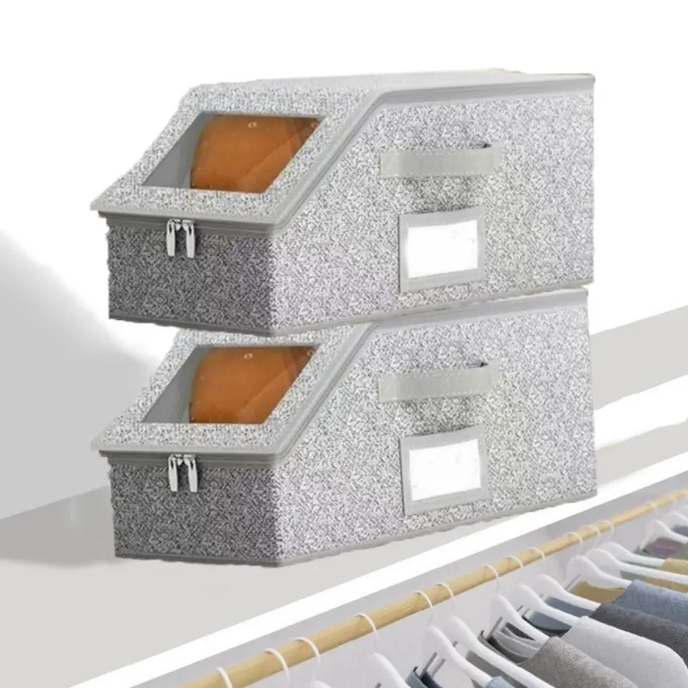 Non-woven Fabric Baseball Cap Storage Box Transparent Lid Dustproof Ball Cap Storage Organizer Stackable Foldable