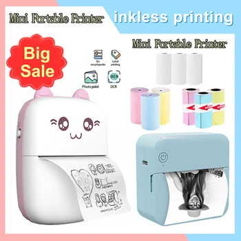미니 휴대용 무선 열전사 프린터, BT 200dpi, 사진 라벨 메모, 잘못된 질문 인쇄 태그, 블루투스 프린터