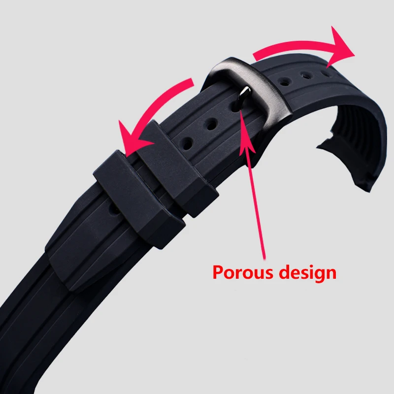 حزام ساعة سيليكون مقاوم للماء للرجال ، حزام ساعة مطاطي ، إكسسوارات رجالية ناعمة ، جودة عالية ، BN0190 ، BN0193 ، CA0718 ، CA4385 ، BN0193 ، 22