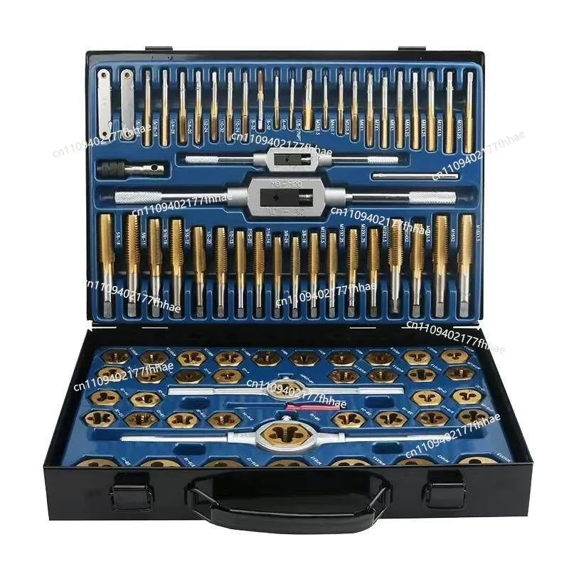 Industrial Grade Alloy Steel 86-Piece Set Metric Imperial Tap Die Set Hand Tapping Wrench Winch