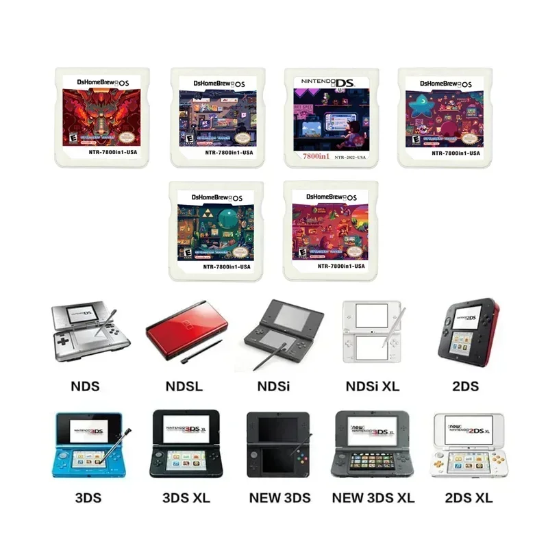 2024 3DS بطاقة الألعاب بطاقة الجمع 7840in 1NES بطاقة الألعاب 2DS/3DS XL