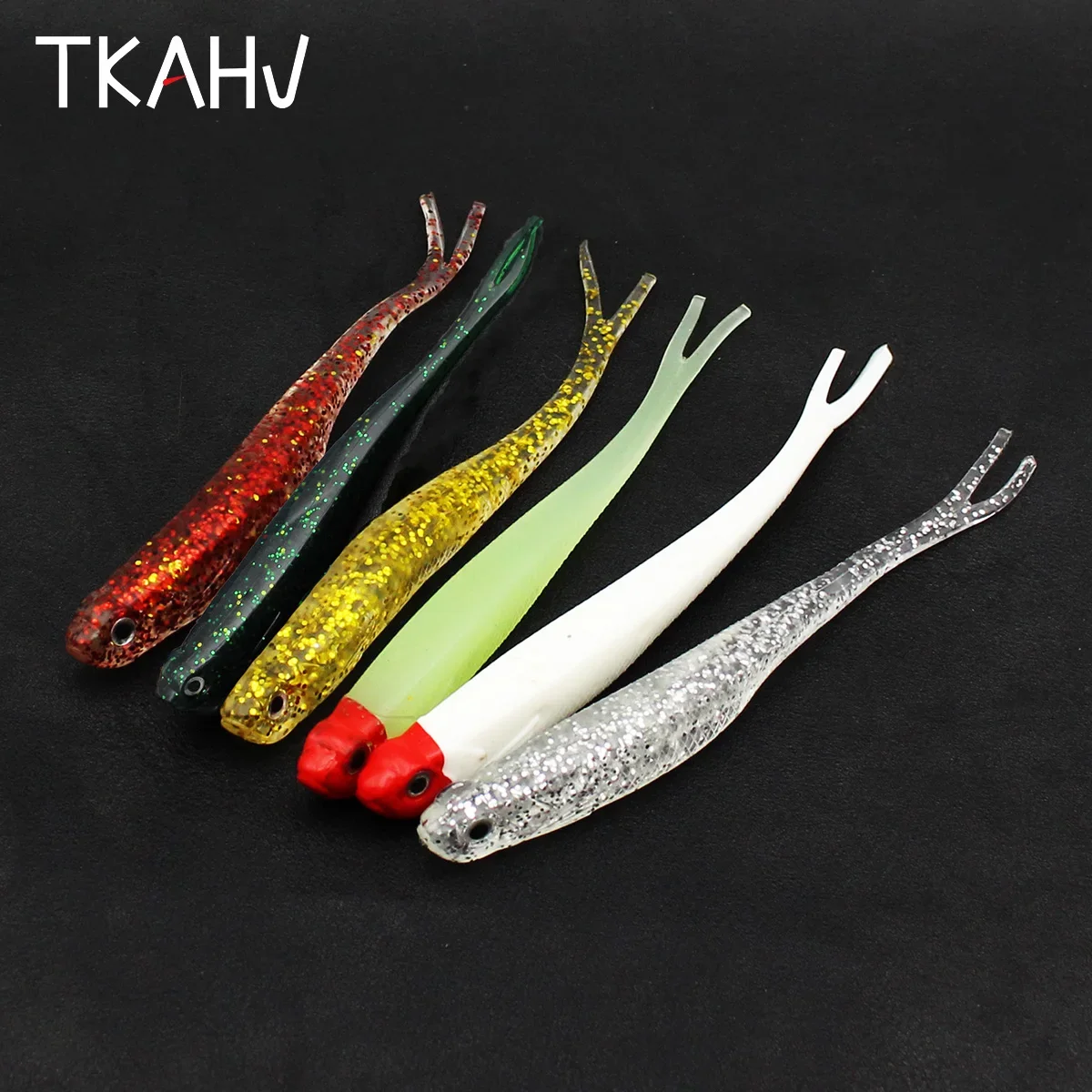 

TKAHV 10pcs/bag 13cm Shiner Soft Shad Fishing Lure Pike Worm Bait Fork Tail Artificial Jigging Wobbler Silicone Swimbait Tackle