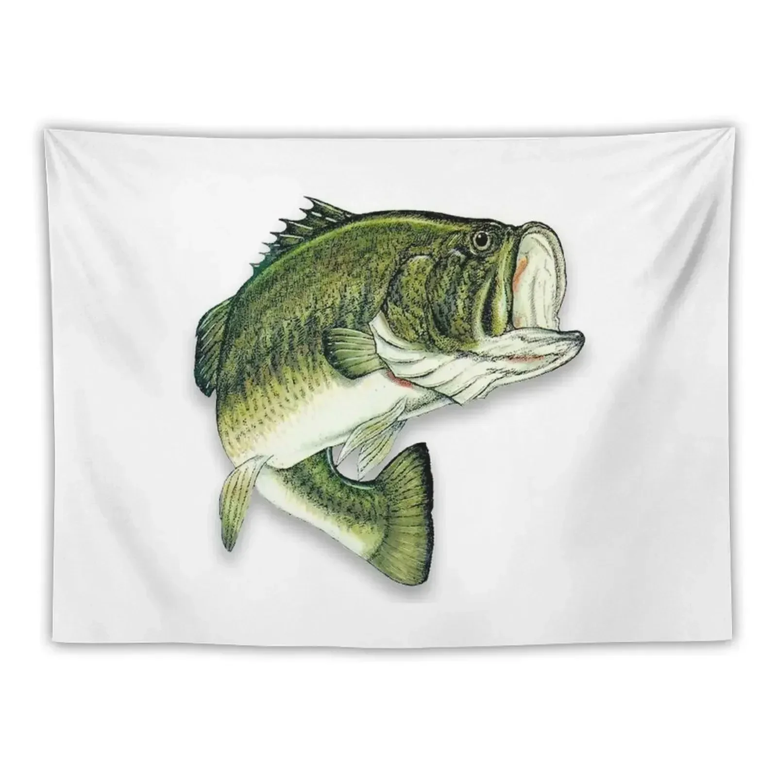 Large Mouth Bass Tapestry Wall Mural Home Decor Aesthetic Decor For Bedroom Tapestry