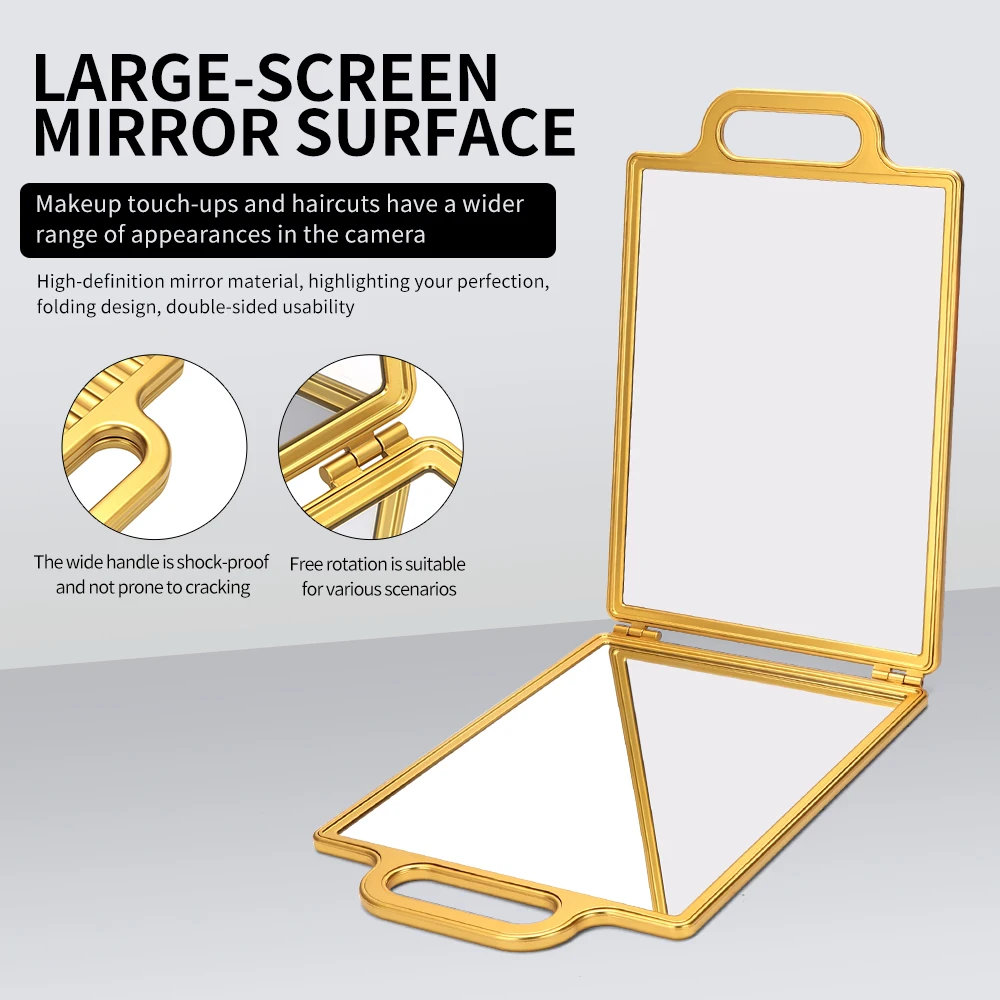 

Barber Professional Rearview Mirror Foldable Double-Sided Mirror Self Cutting Hairdressing Rearview Mirror Hairdressing Tool