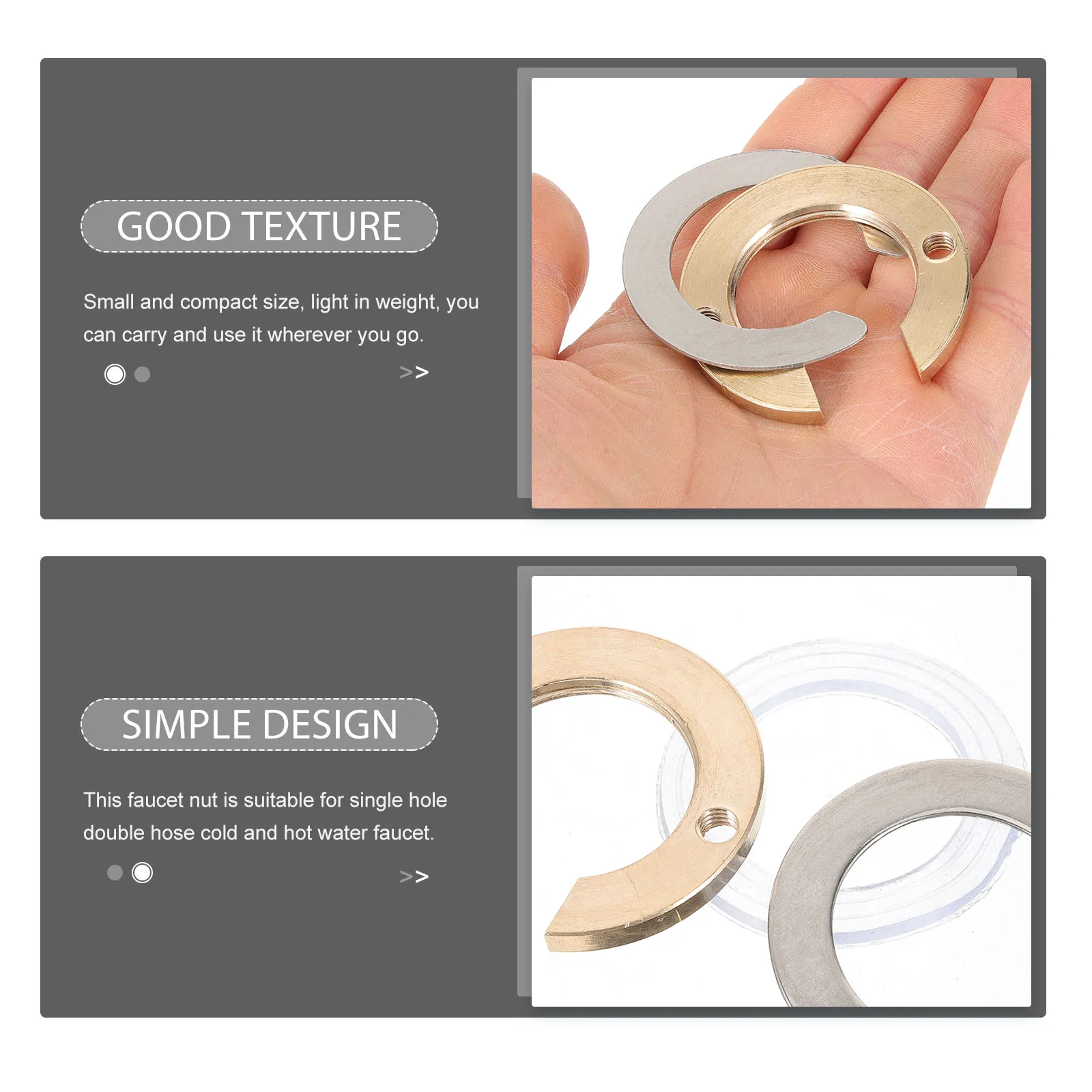 

1 set 1 Set Brass C-Shaped Faucet Lock Nut Anti-Loosening Fixing Fitting For Kitchen Sink Tap Fastening Repairing Accessory