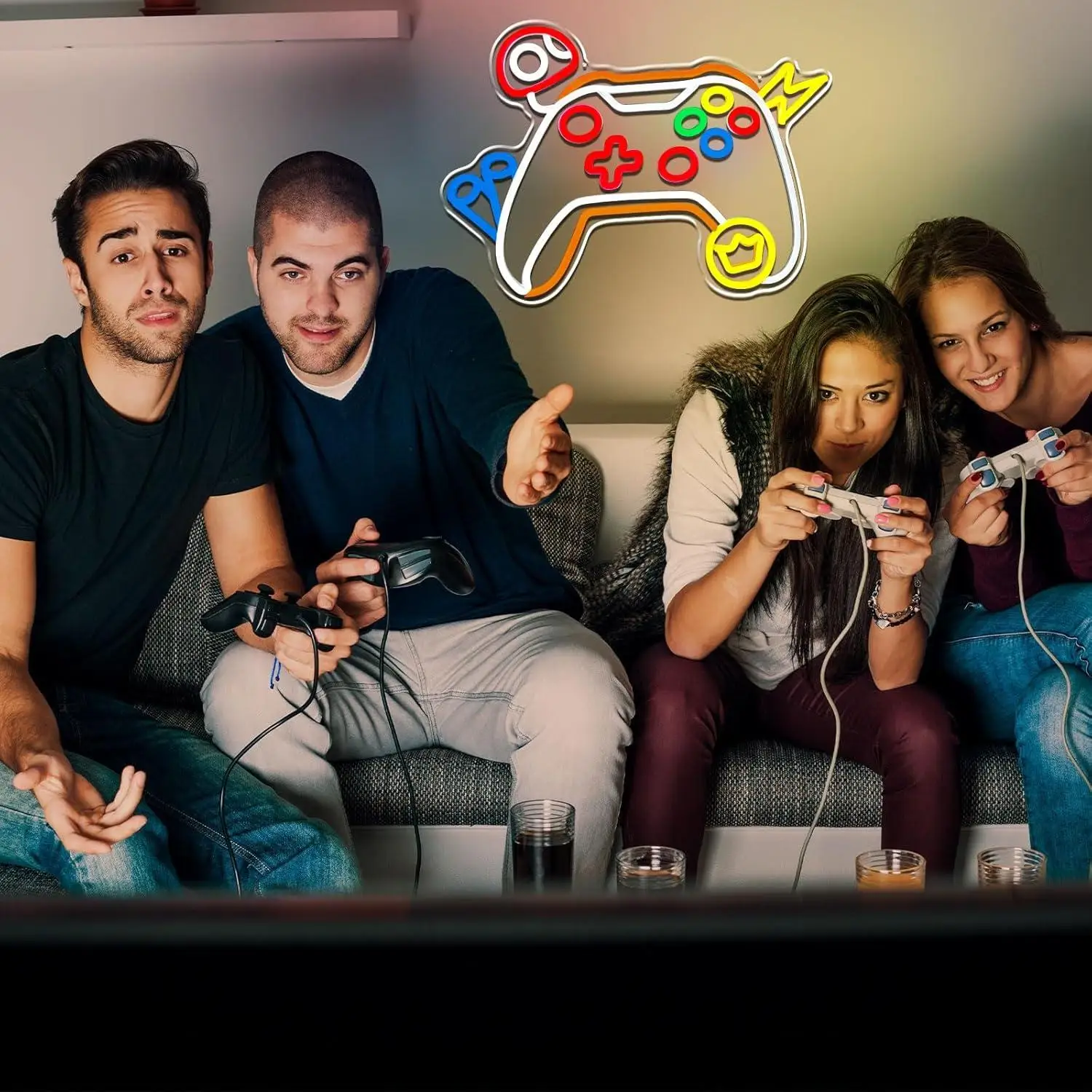 Gamer Neon Sign Game Controller LED Lights for Gamer Room Decor Dimmable Gaming Sign for Boys Bedroom eSports Room Man Cave Gift