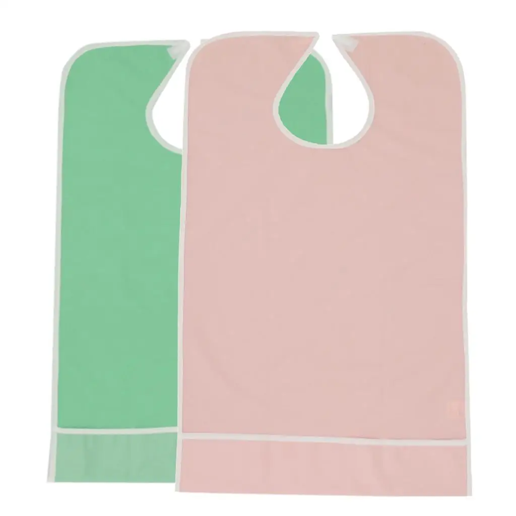 2 Pieces Reusable Eating Bibs Elderly Disability Aid Apron with 45x65