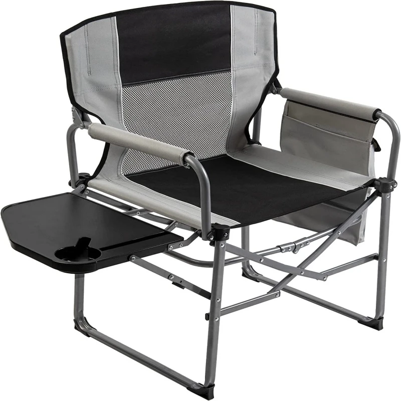 Outdoor Camping Lounge Chair Portable Camping Chair with Footrest Folding Storage Bag Headrest Mesh Recliner