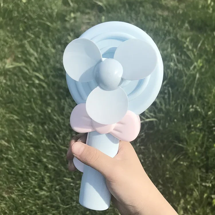 Lolipop Fan Cartoon Handheld Zomer Fan Handgeperste Handmatige Mini Draagbare Kleine Handkoelventilator Voor Kinderen Volwassen Huis Buitenshuis