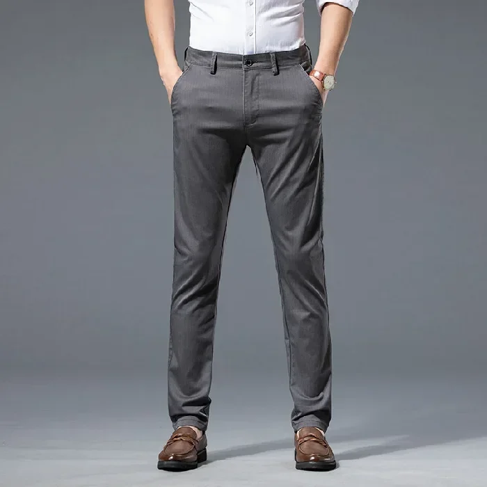 Fashion New Men's Business Casual Suit Pants Spring Summer Thin Slim Straight Leg Pants For Men Formal Social Men Clothing Y2k