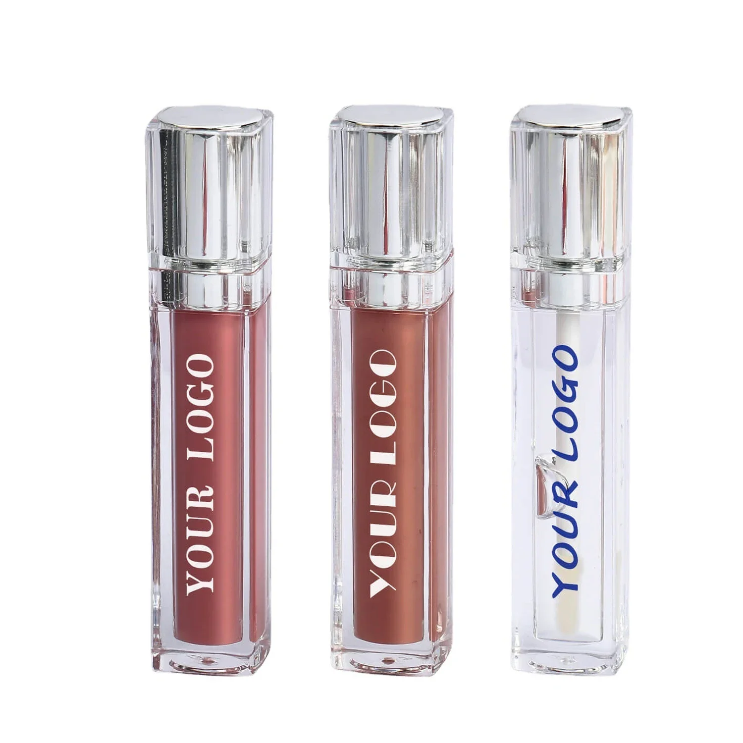 7ml Lip Gloss Private Label Pigment Long Lasting Waterproof Moisture Non-stick Non-fade Custom Logo Makeup Vegan Silver Lid P10