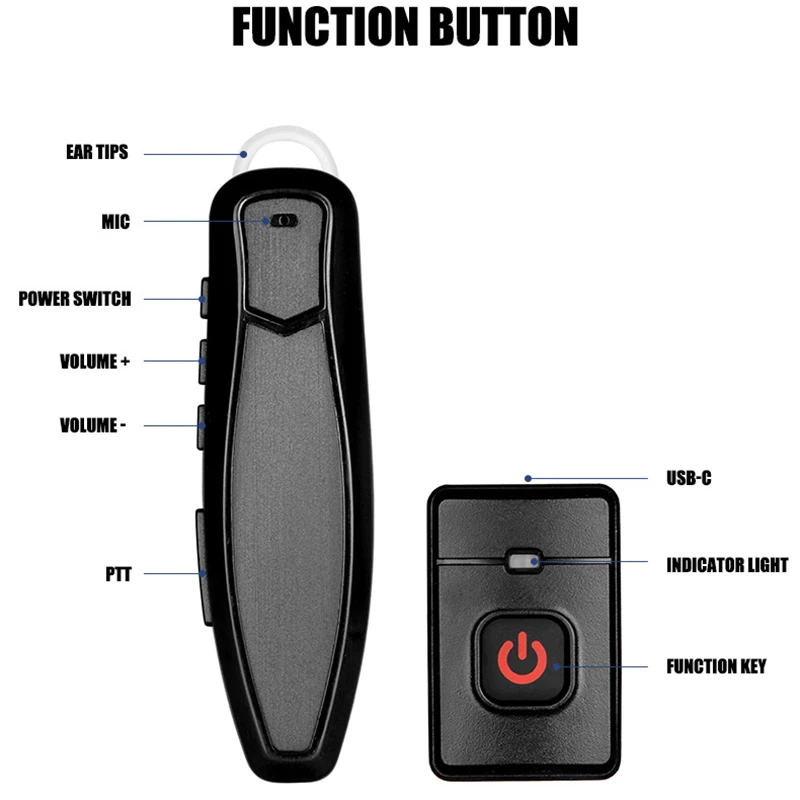Bluetooth‑compatible Wireless Headset PTT Handsfree Earpiece for Baofeng UV 5R 82 21 13 17 888S Quansheng UV K5 (8) 5R Plus K6 - view 4